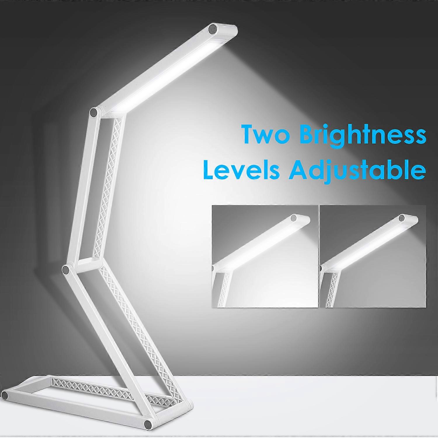 Foldable LEDs Desk Lamp with USB Direct Charge Port Portable Table Light Multi-functional for Reading Studying Camping Bedroom Office