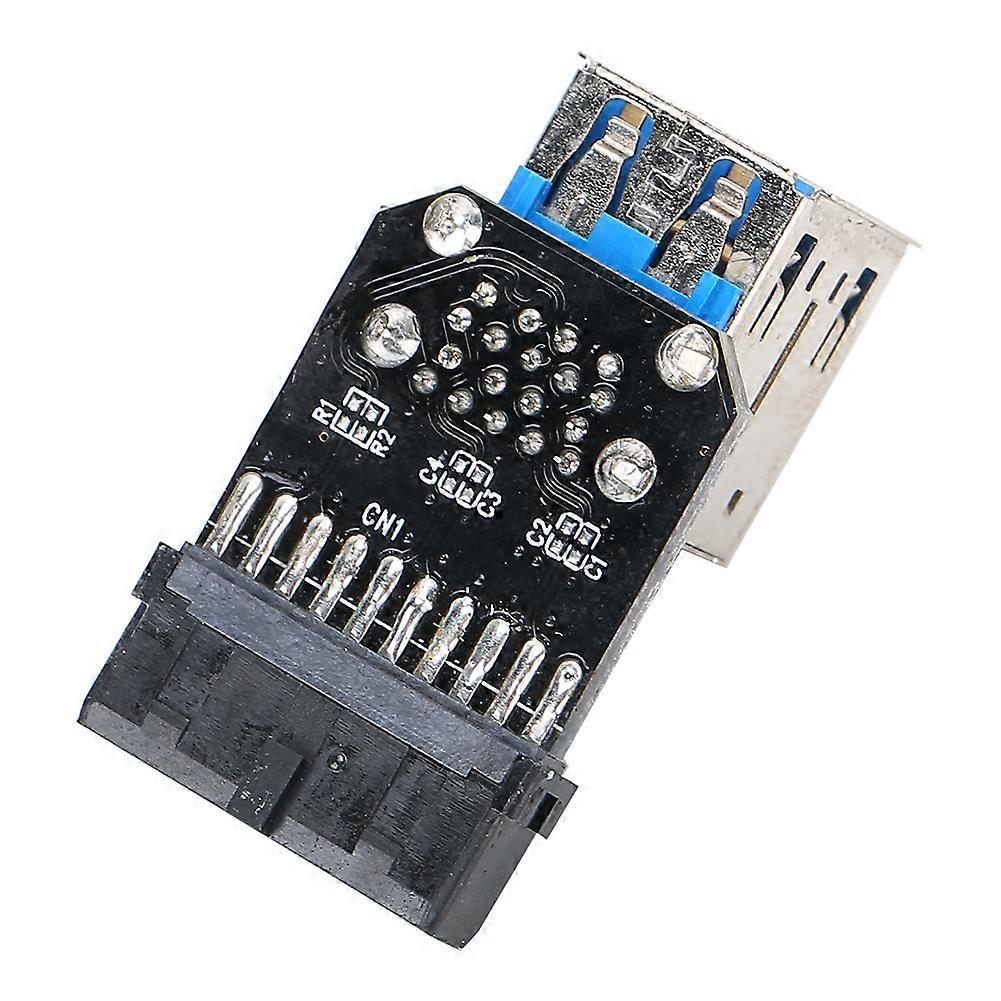 19PIN to 2-Port USB 3.0 Adapter Converter Black ABS Computer Accessory