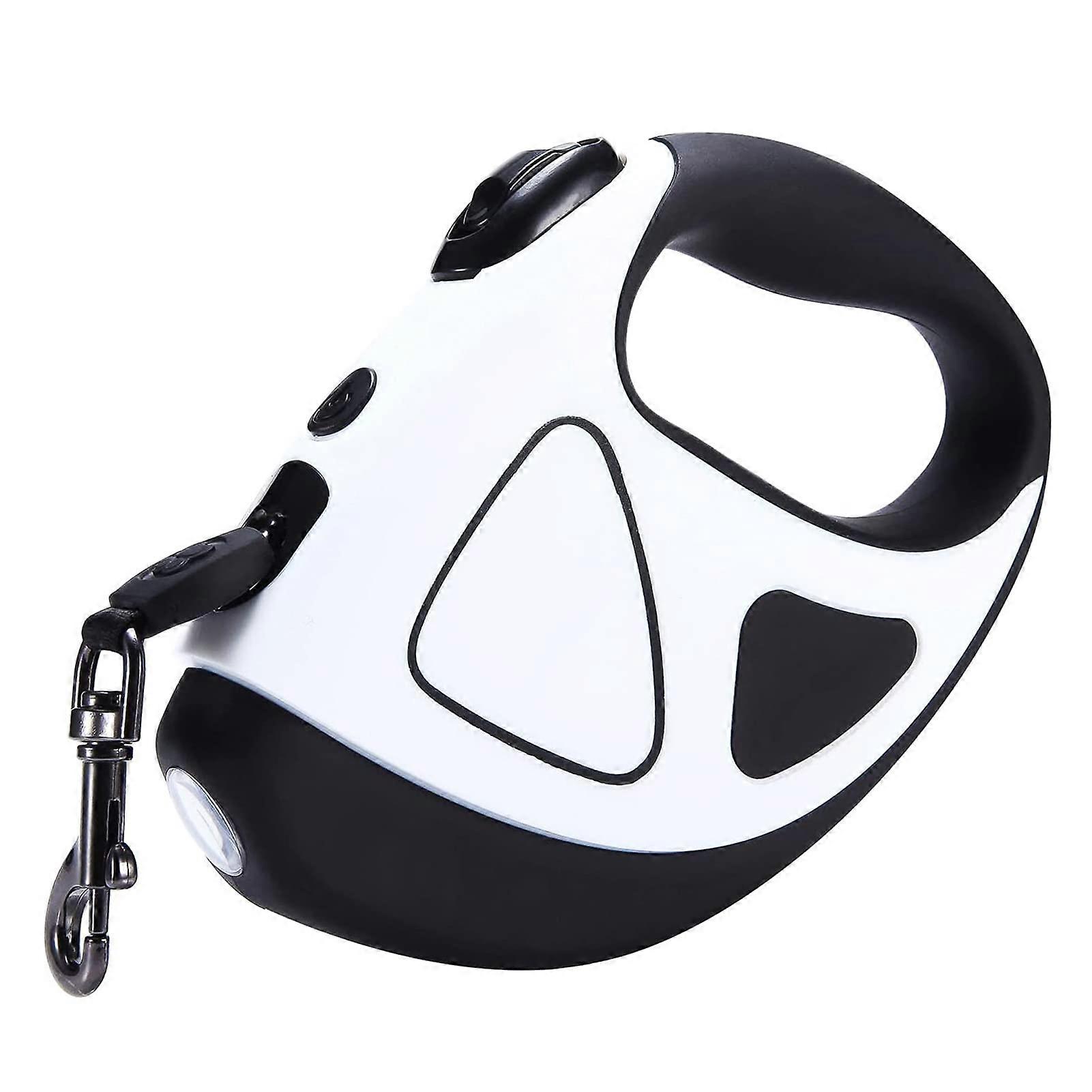 Retractable Dog Leash with LED Flashlight, Dog Safety Walking Leashes for Small Medium Large Dogs Dog Traction Leash with AntiSlip Grip White L