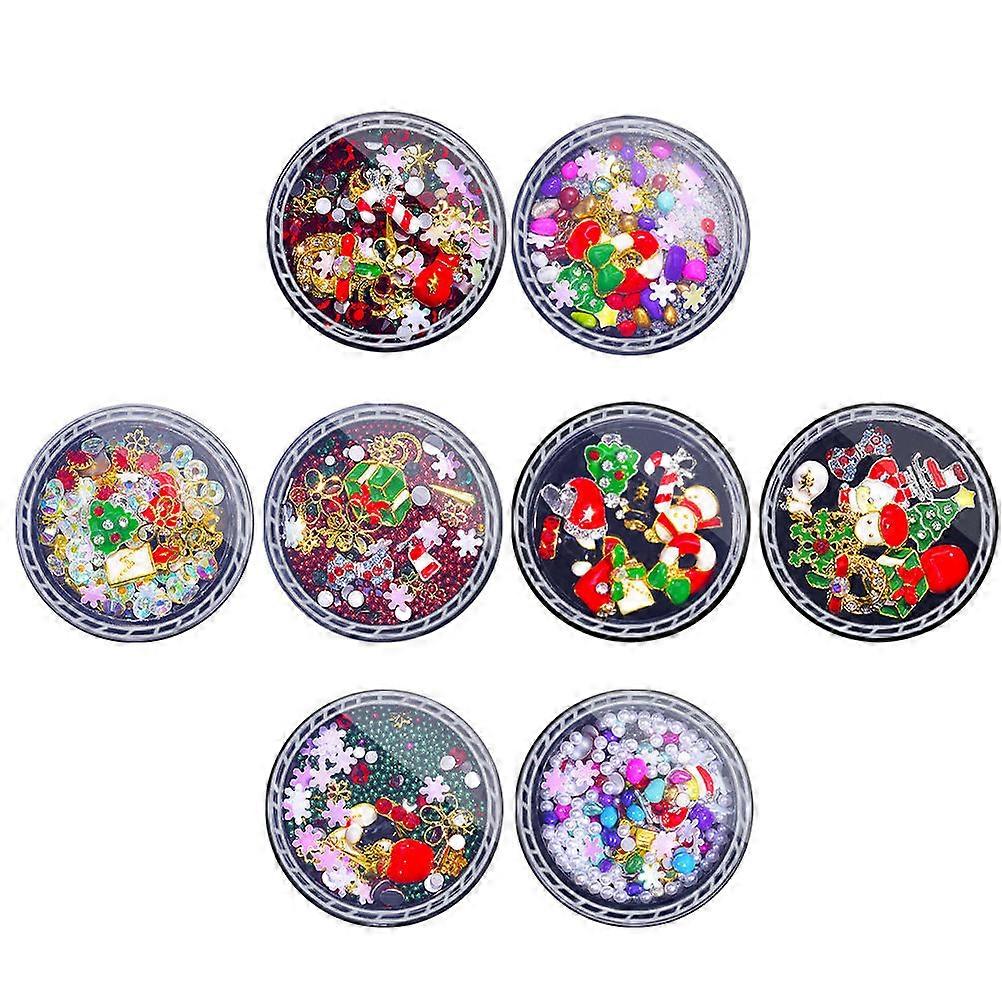 Nail Accessories 3D Alloy Nail Charms for Family Gathering and Shopping Assorted Color with Nail Pattern Change 8 Boxes