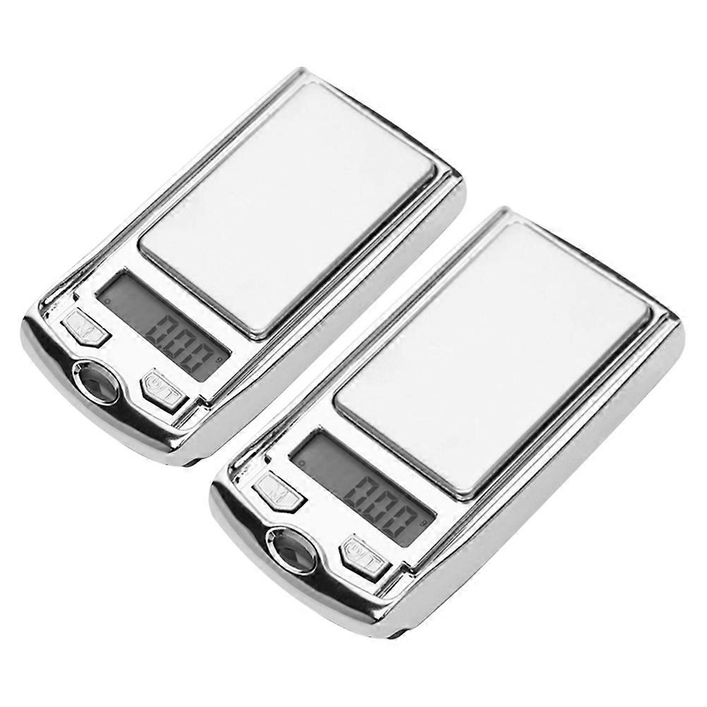 Mini Electronic Scale Portable Digital Scale for Weighing Use 2Pcs Silver