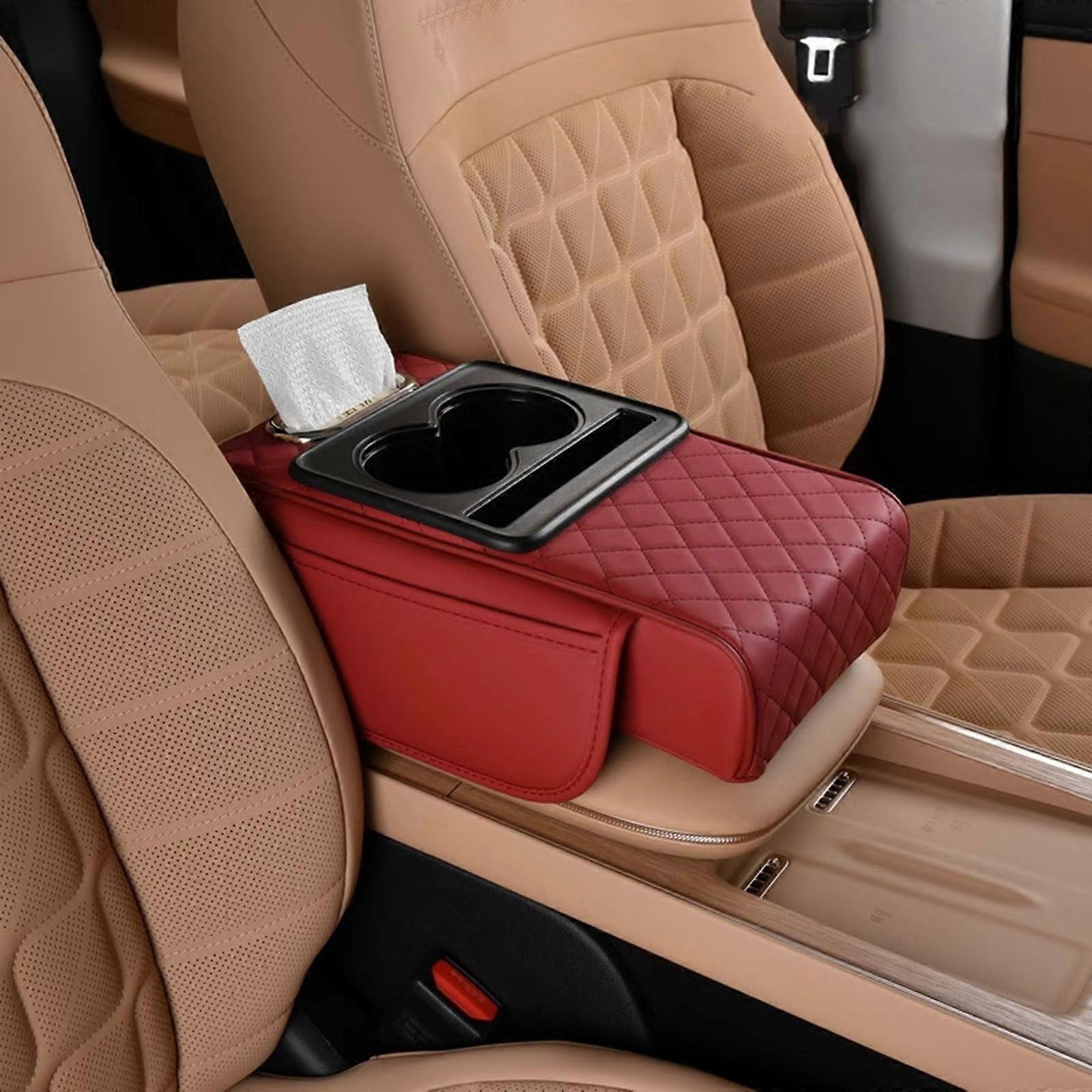 Car Armrest Pad for Benz B 250 e 2019/B 180, Multifunctional Cushion with Storage B Red