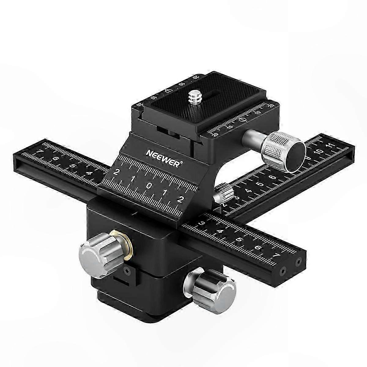 4-Way Focusing Rail Slider with Quick-Release Plate for DSLR Cameras