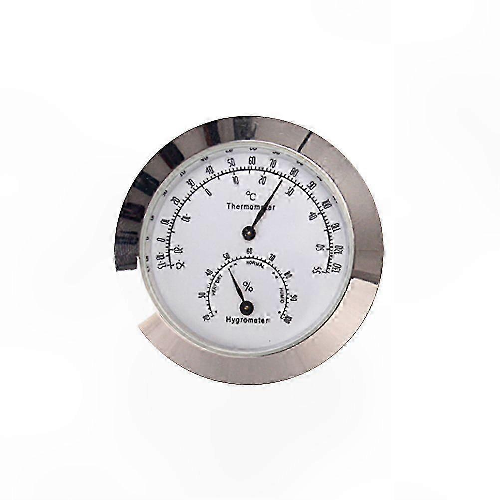 Silver Round Thermometer Hygrometer for Instrument Case Monitoring