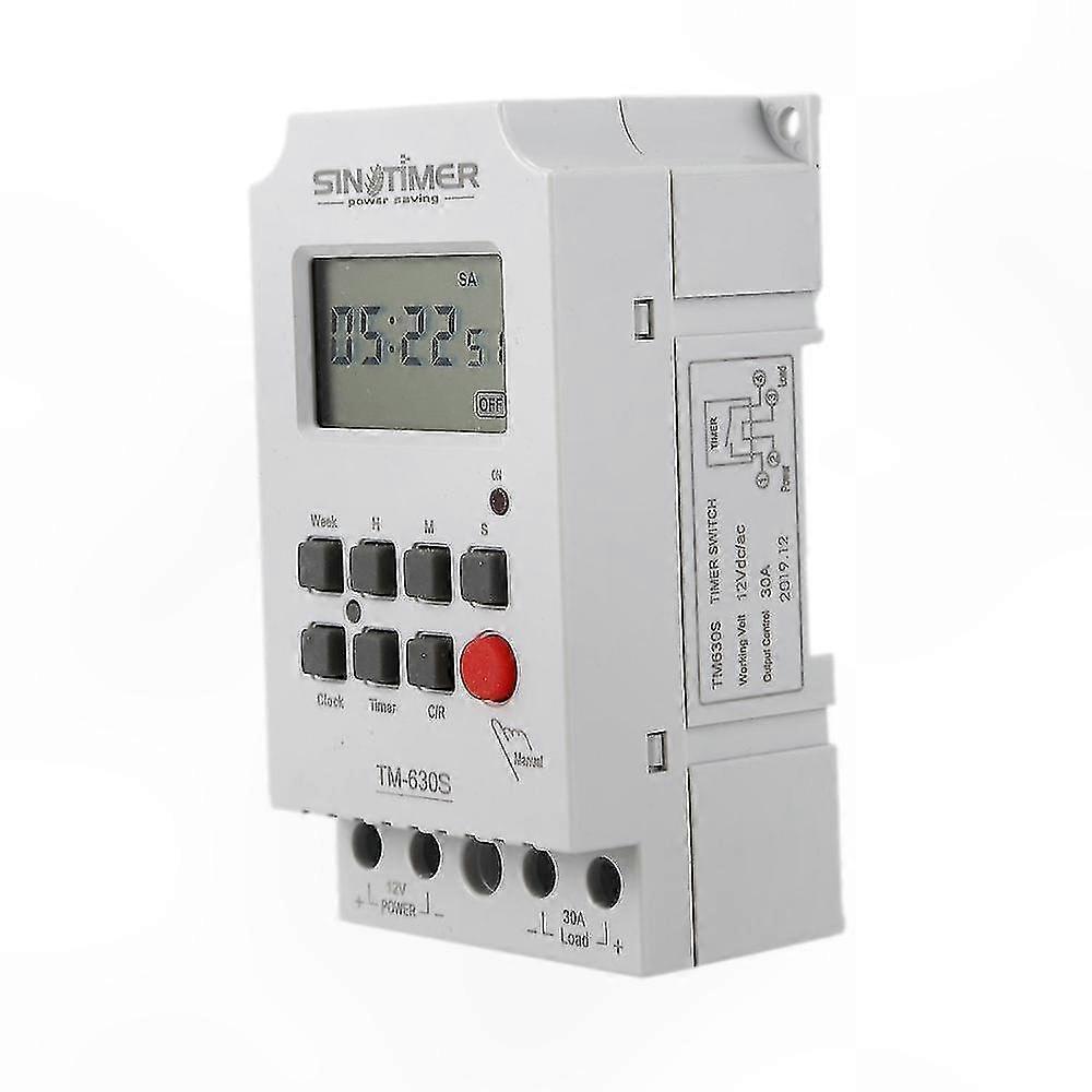 Digital Timer Switch with LCD Display, 12V Voltage Output, Second Control Feature