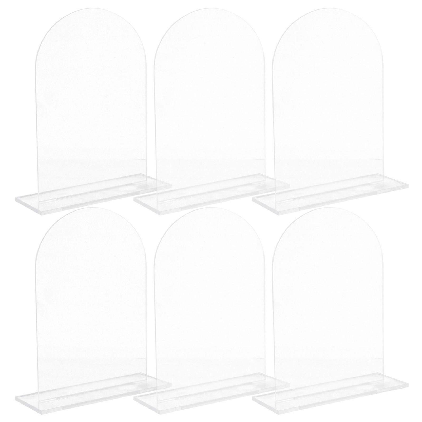 6pcs Table Number Signs Decorative Acrylic Signs with Stand Wedding Table Blank Signs