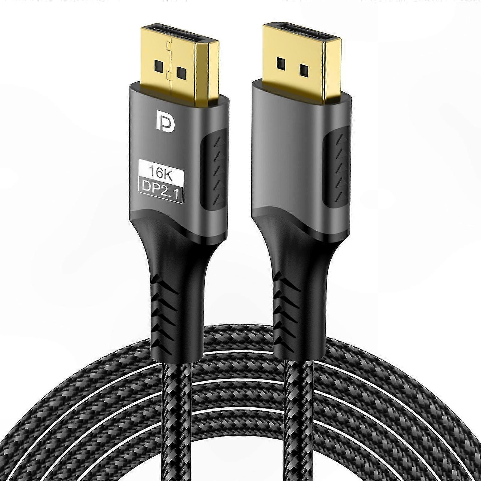 High-Speed DisplayPort Cable for 16K 8K Gaming Monitors and High-Resolution Displays