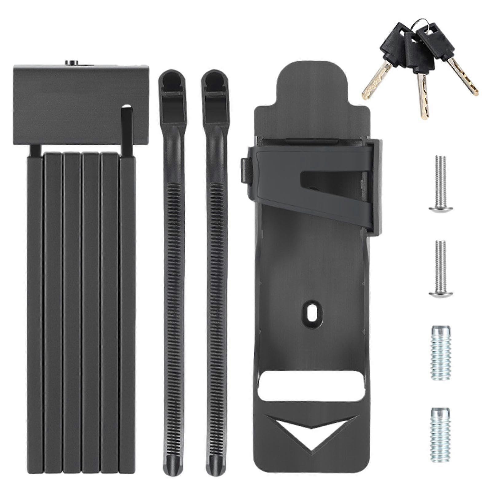 Folding Lock With Mounting Bracket And 3 Keys, Portable AntiTheft Lock For Scooters And Equipment
