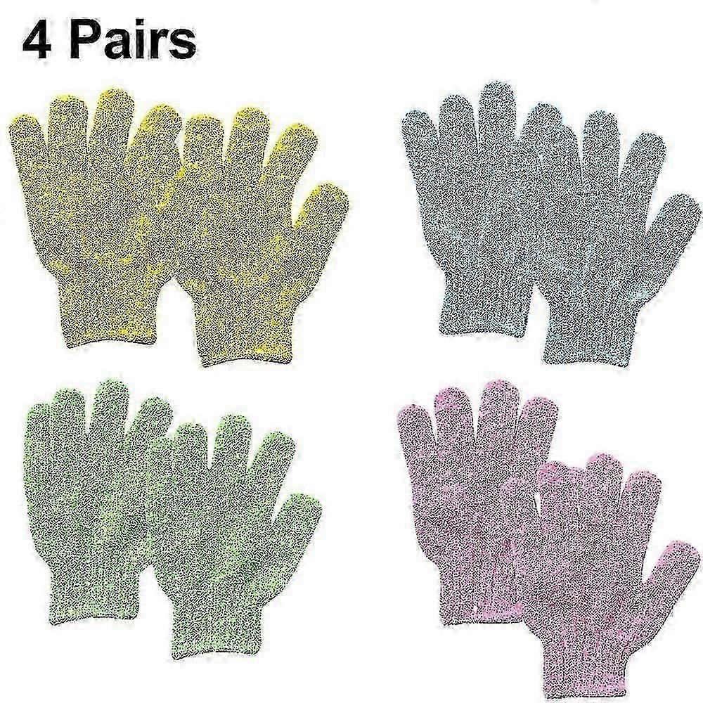 Pairs Exfoliating Shower Gloves - Double-Sided Nylon Bath Gloves for Deep