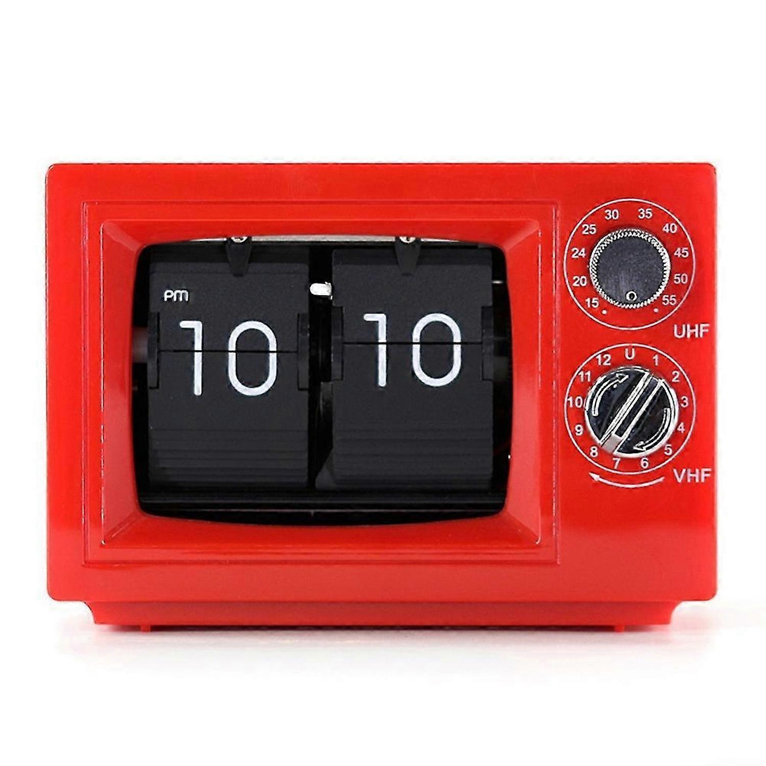 TV-Shaped Flip Clock - Retro Mechanical Desk Clock C