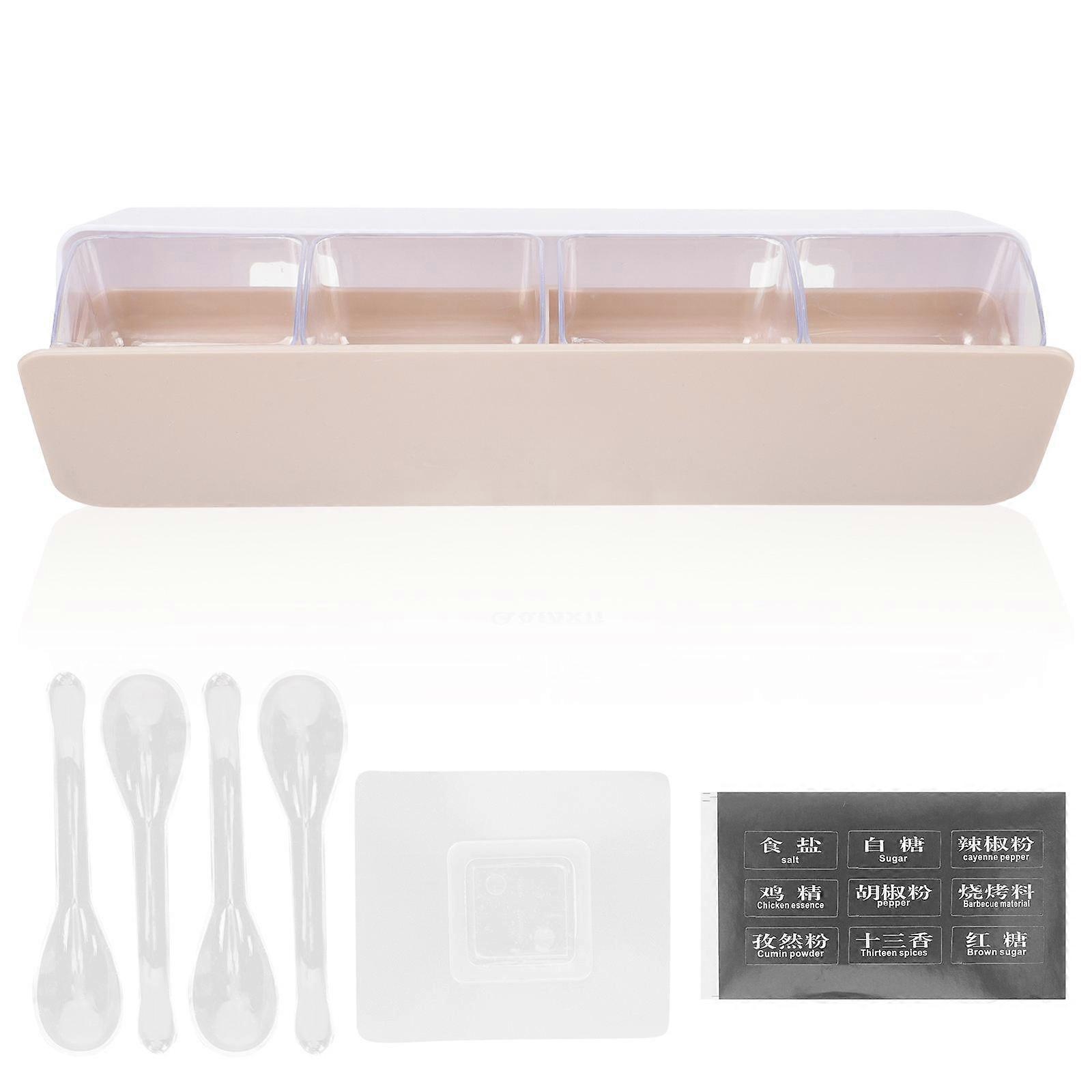 Multi-Grids Seasoning Box Wall-Mounted for Kitchen Spice Storage 2Sets