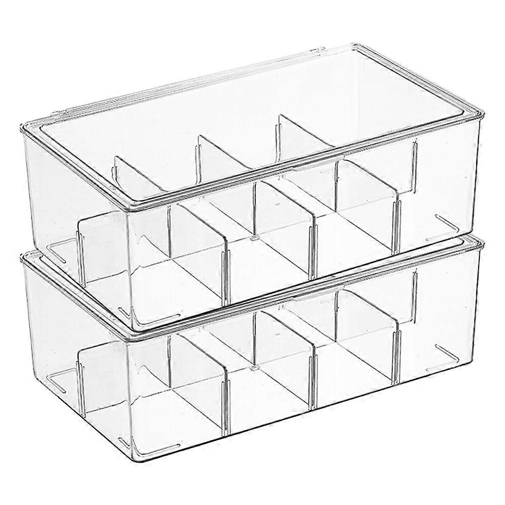 Tea Bag Organizer Compartment Storage Box for Storing 2Pcs