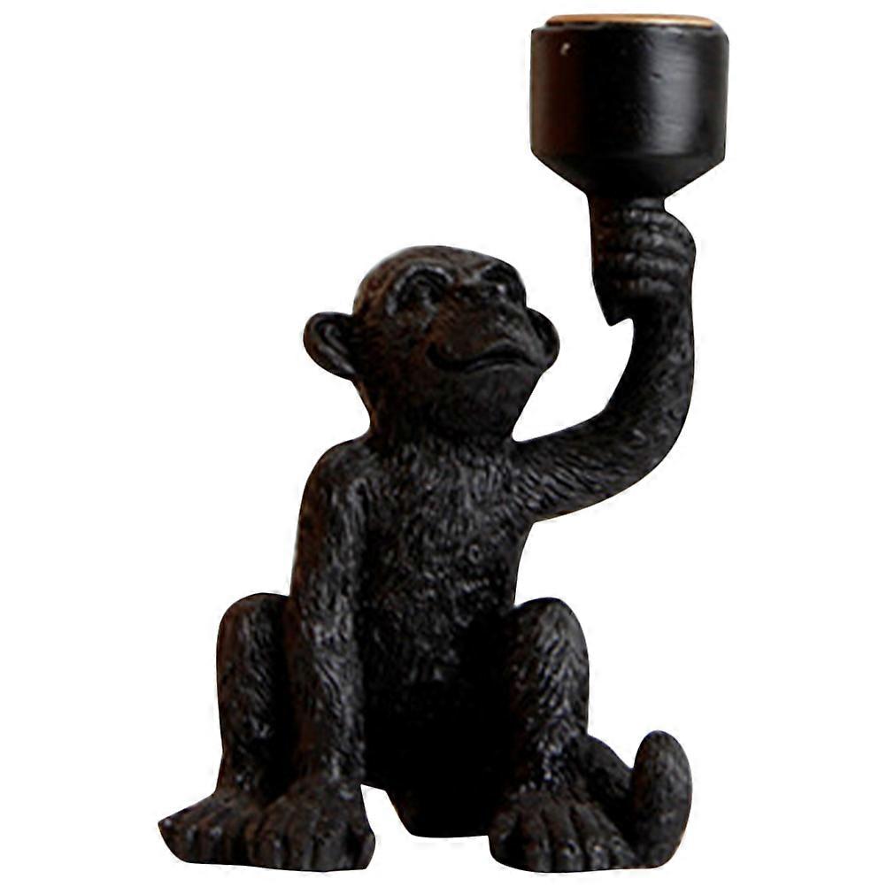 Decorative Monkey Candle Holder Resin Pillar for Desktop 3Pcs Figure