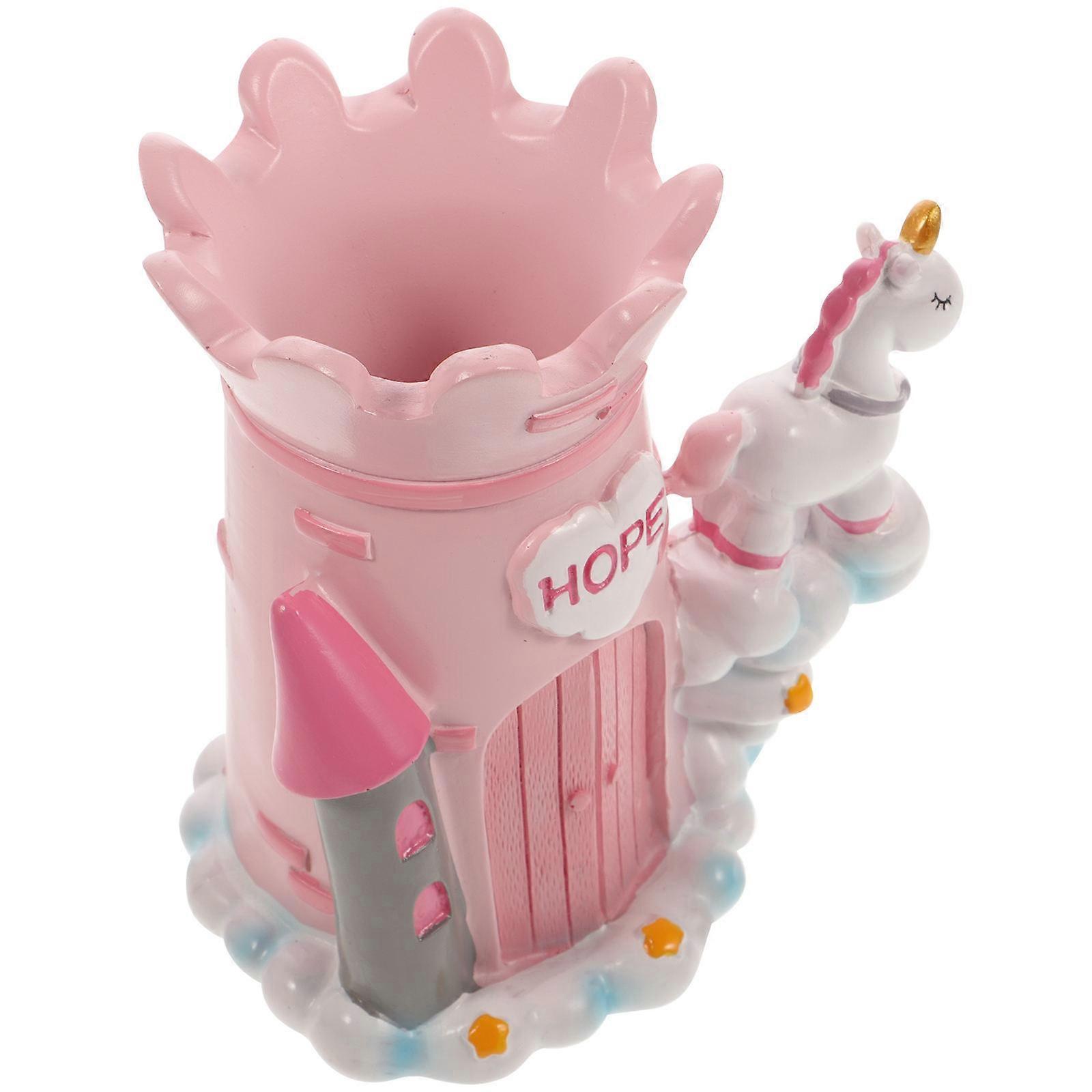 Resin Pink Pen Holder for Storage Use 1Pcs Desktop Storage