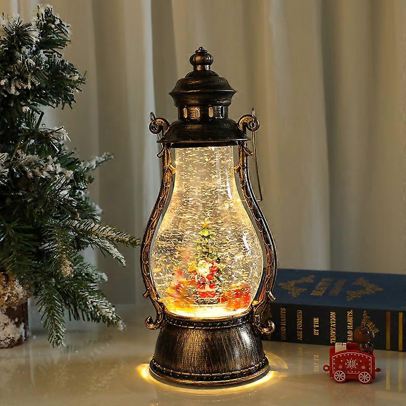 With concert rotating luminous snow Christmas gift Christmas lantern portable water-filled oil lamp decoration rotating old man tree