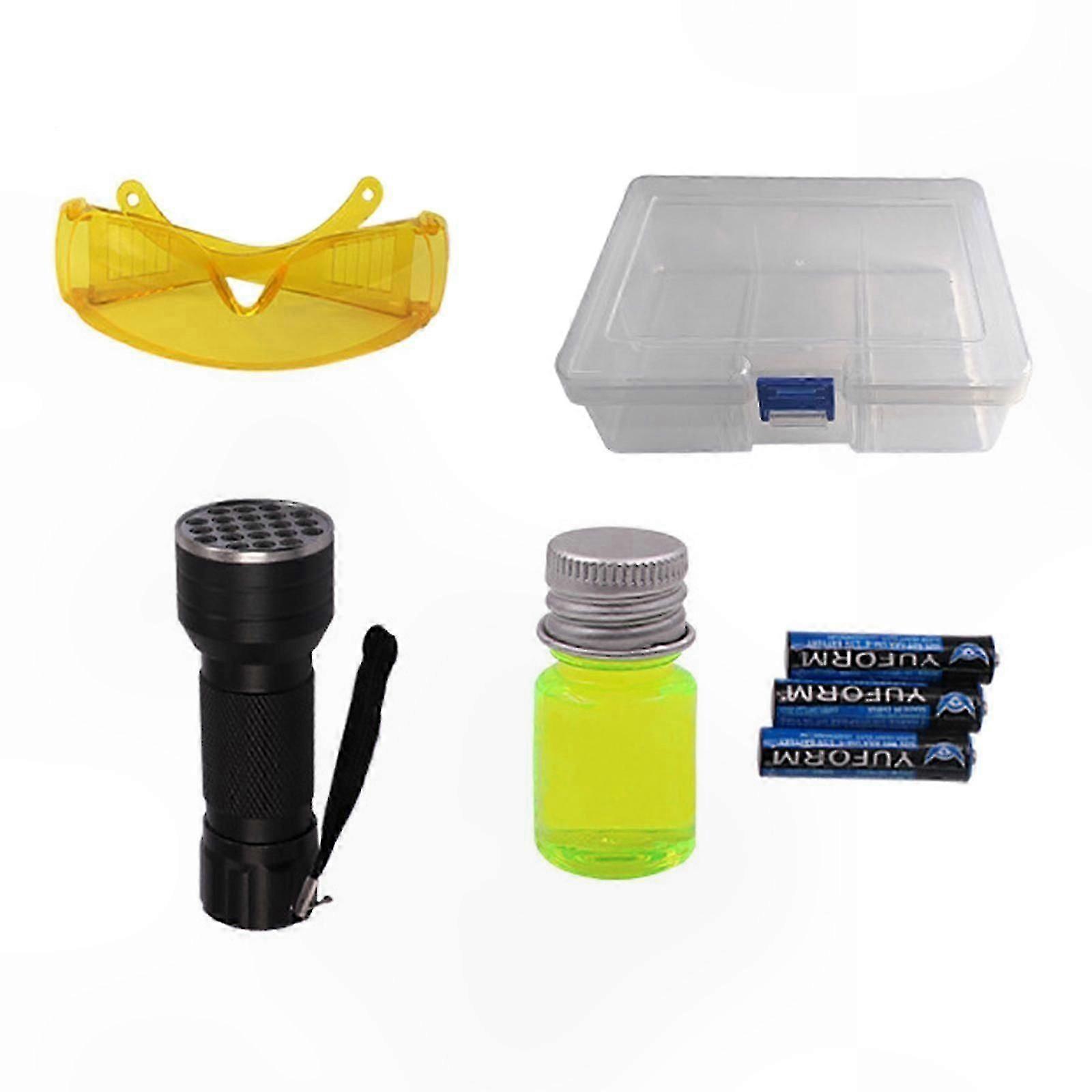 UV Flashlight Kit for AC Leak Detection, Refrigerant Leak Test Tool Set