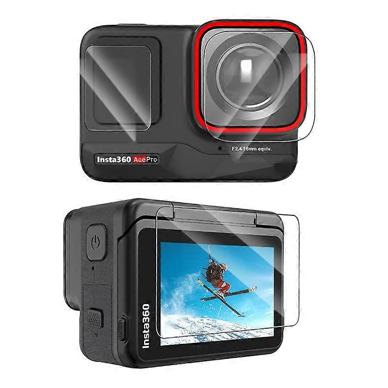 SUNNYLIFE 1 Set For Insta360 Ace Shockproof Tempered Glass Film Clear Camera Screen Protector