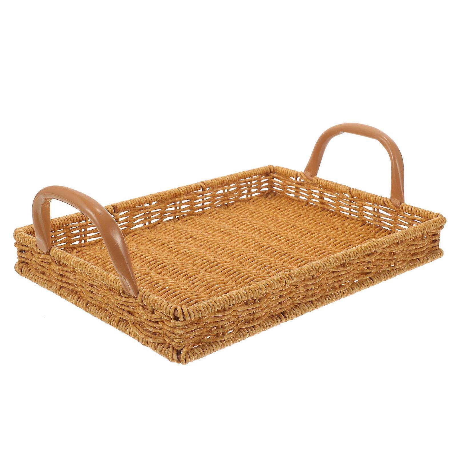 Woven Basket for Storage with Handle 3Pcs Multipurpose Snack Holder