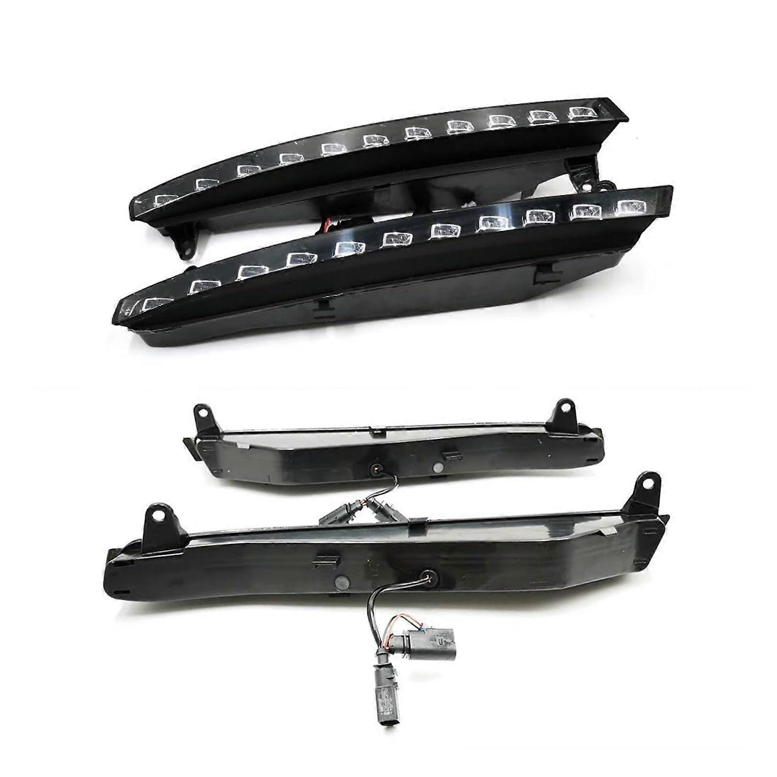 Car Turn Signal Lights For Q7 2006-2009, 12V LED DRL Daytime Running Lights, White And Yellow, No Dynamic, 1 Set