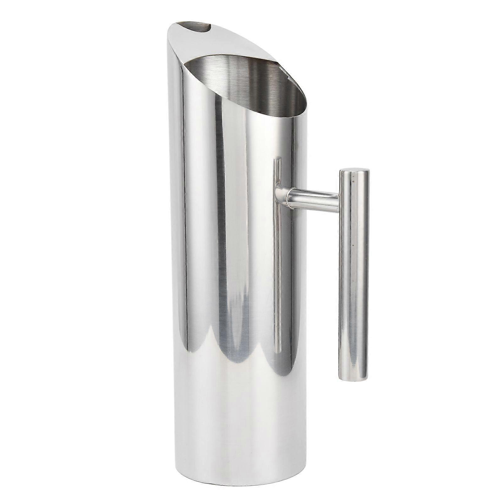 Stainless Steel Pitcher Sturdy 304 Stainless Steel Large Capacity Ergonomic Handle Heatproof Streamlined Coffee Pitcher1.5L