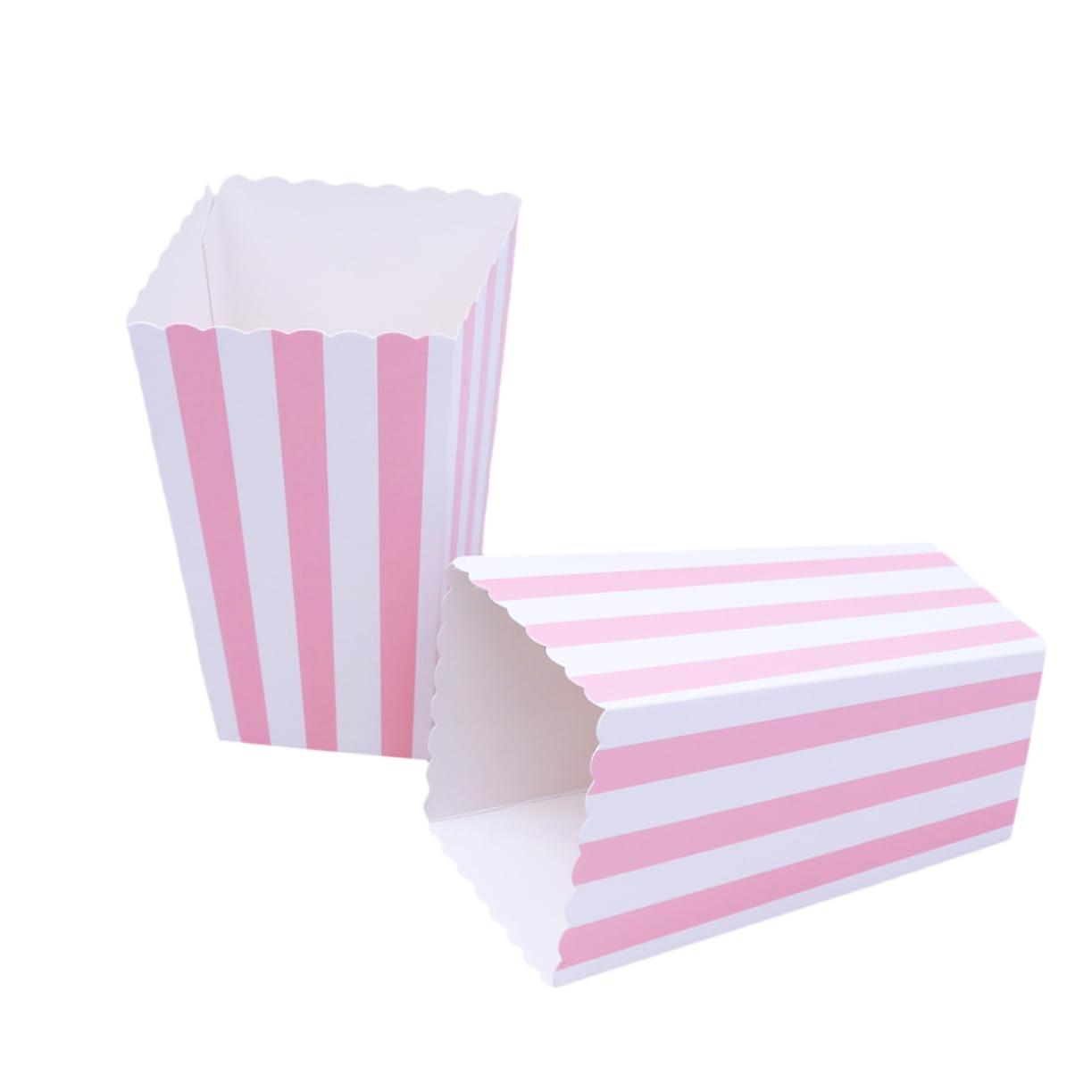 Paper Popcorn Boxes 48Count Pink Cardboard Cartons 12x7cm For Birthday Party Decorations