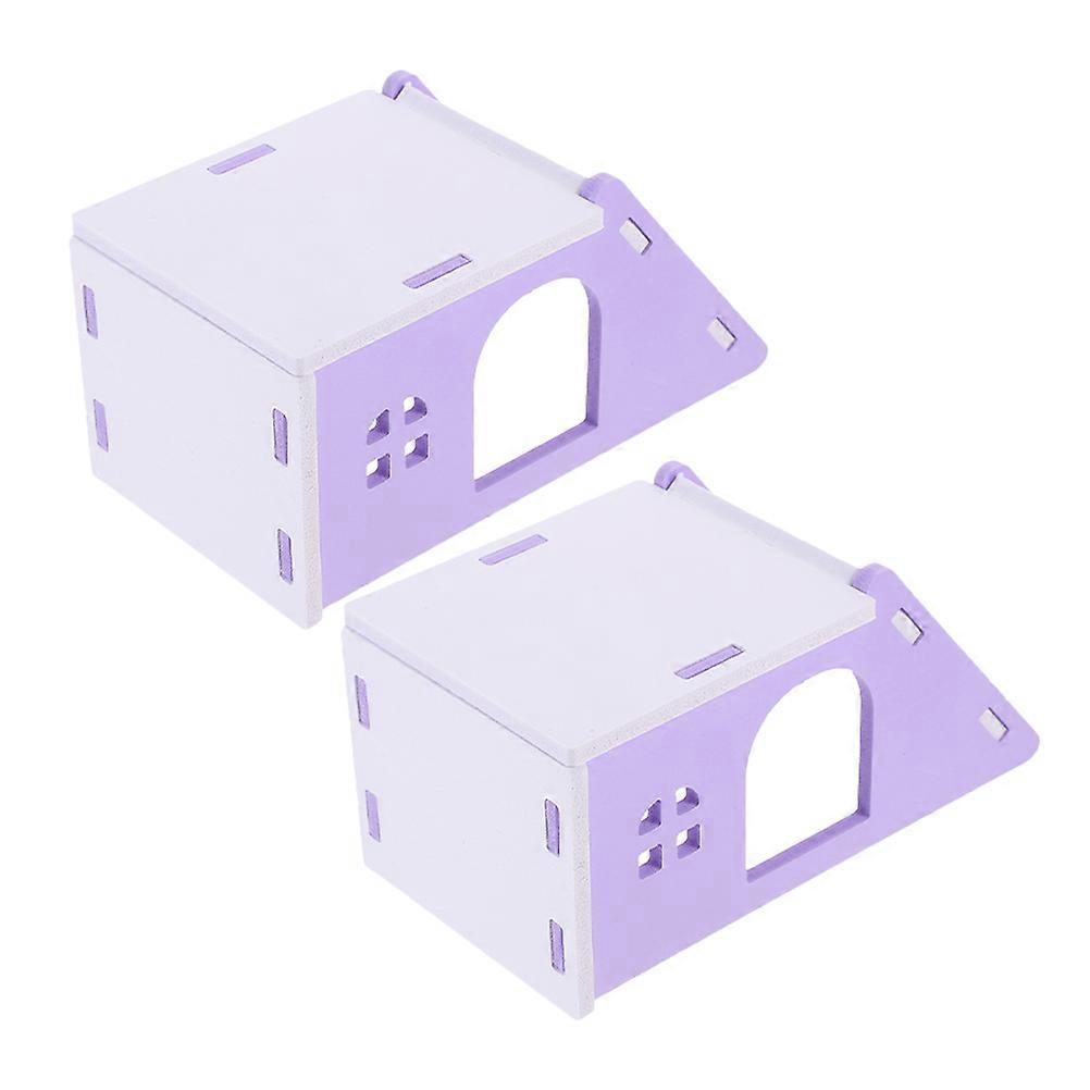 Lavender Guinea Pig Hideout House for Small Animal Use 6Pcs PVC Decor