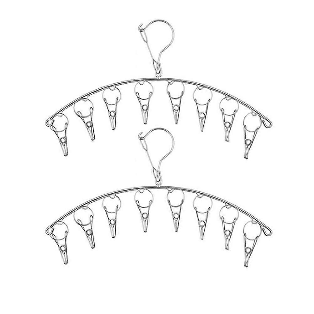 Windproof Clothespin Hook Stainless Steel for Hanging Socks 6Pcs Set