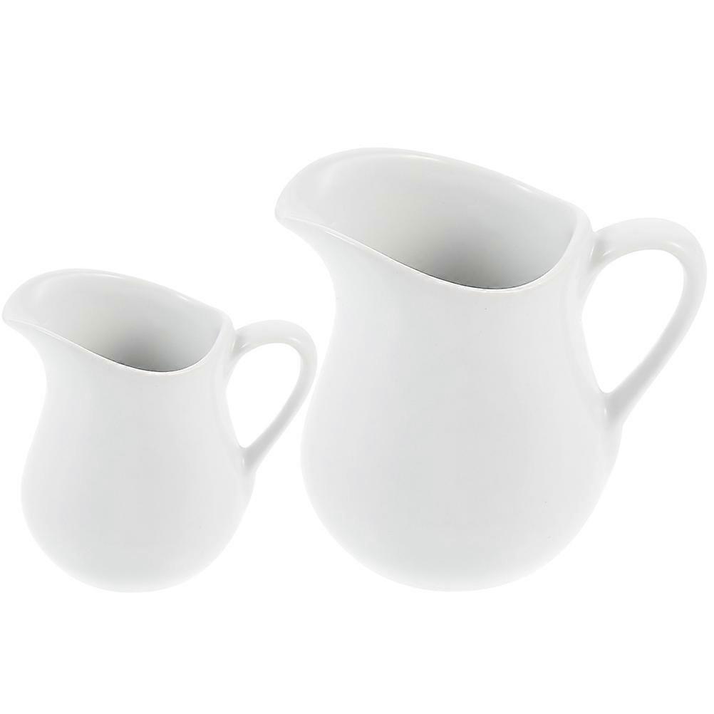 8Pcs Ceramic Pitcher Small Milk Pitcher For Outdoor Barbecue Picnic Table Cleaning Spout