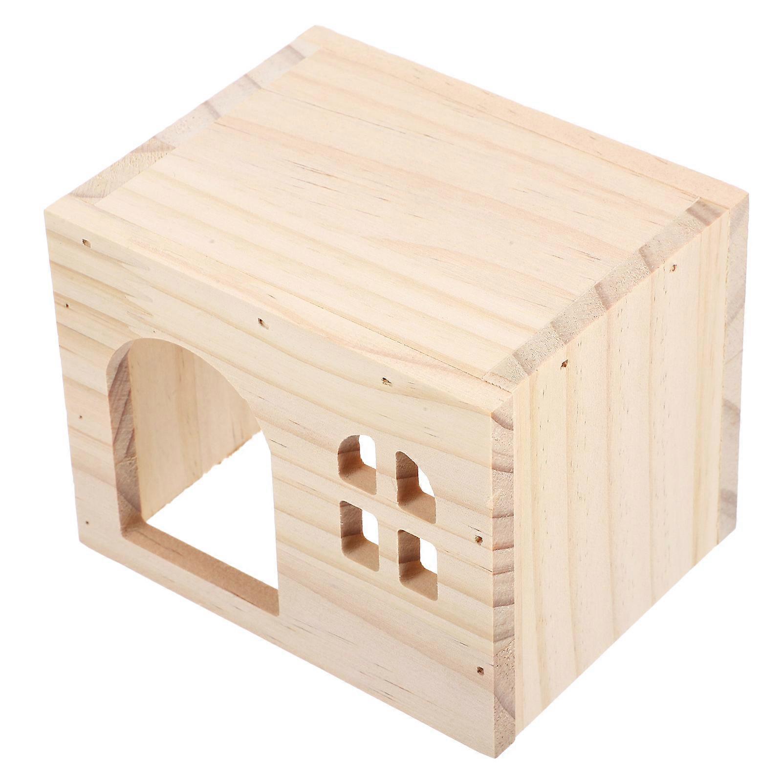 Guinea Pig Hideout House for Resting 4Pcs Multi Wooden Small Pet Hut