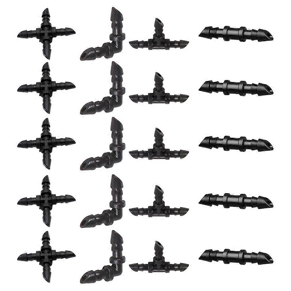 20Pcs Black Cross Connector For 4/7Mm Hose In Aquarium Drainage Ideal For Horticulturists Leakproof Function