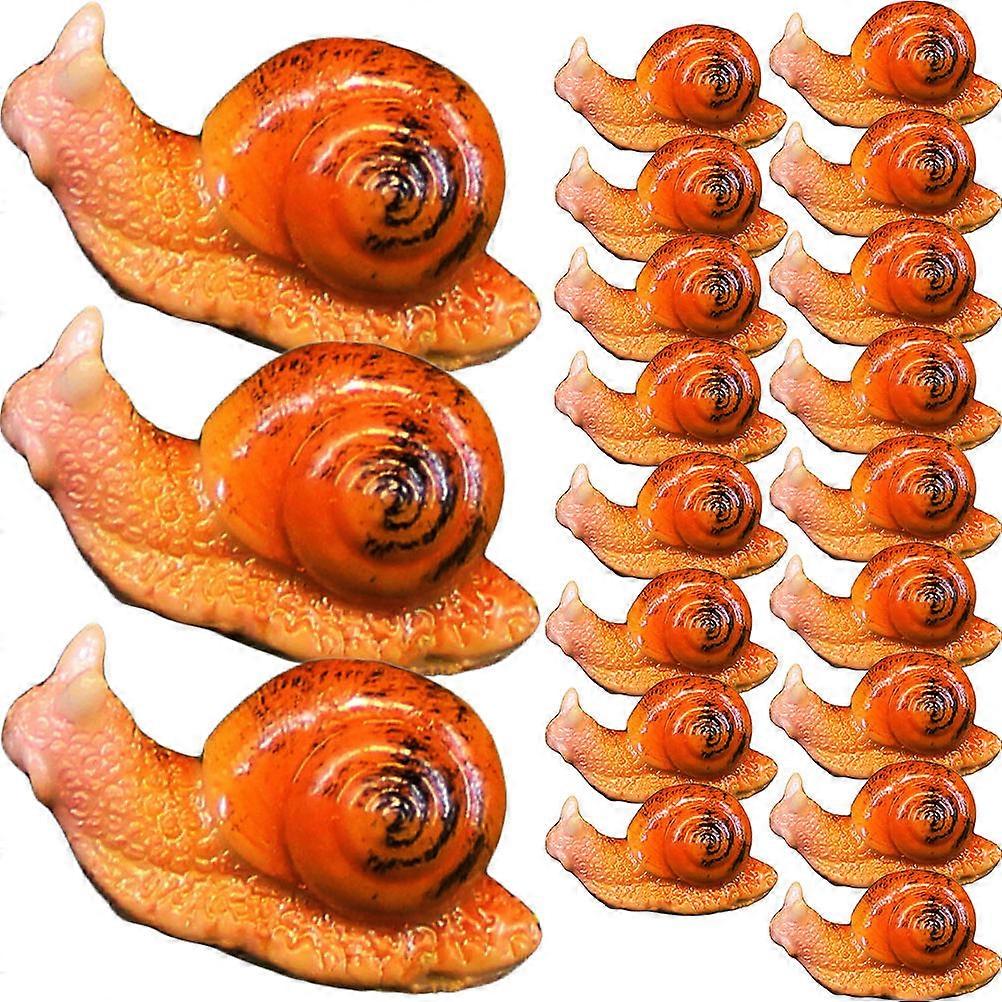 Brown Resin Mini Snail Ornaments for Decoration 40Pcs Miniature Statues