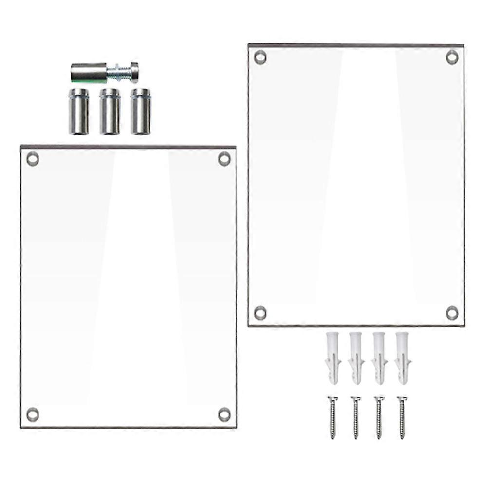 Acrylic Photo Frame 3Pcs Clear Wall Mounted Decor Modern Rectangle Design Assorted Color Strong Display