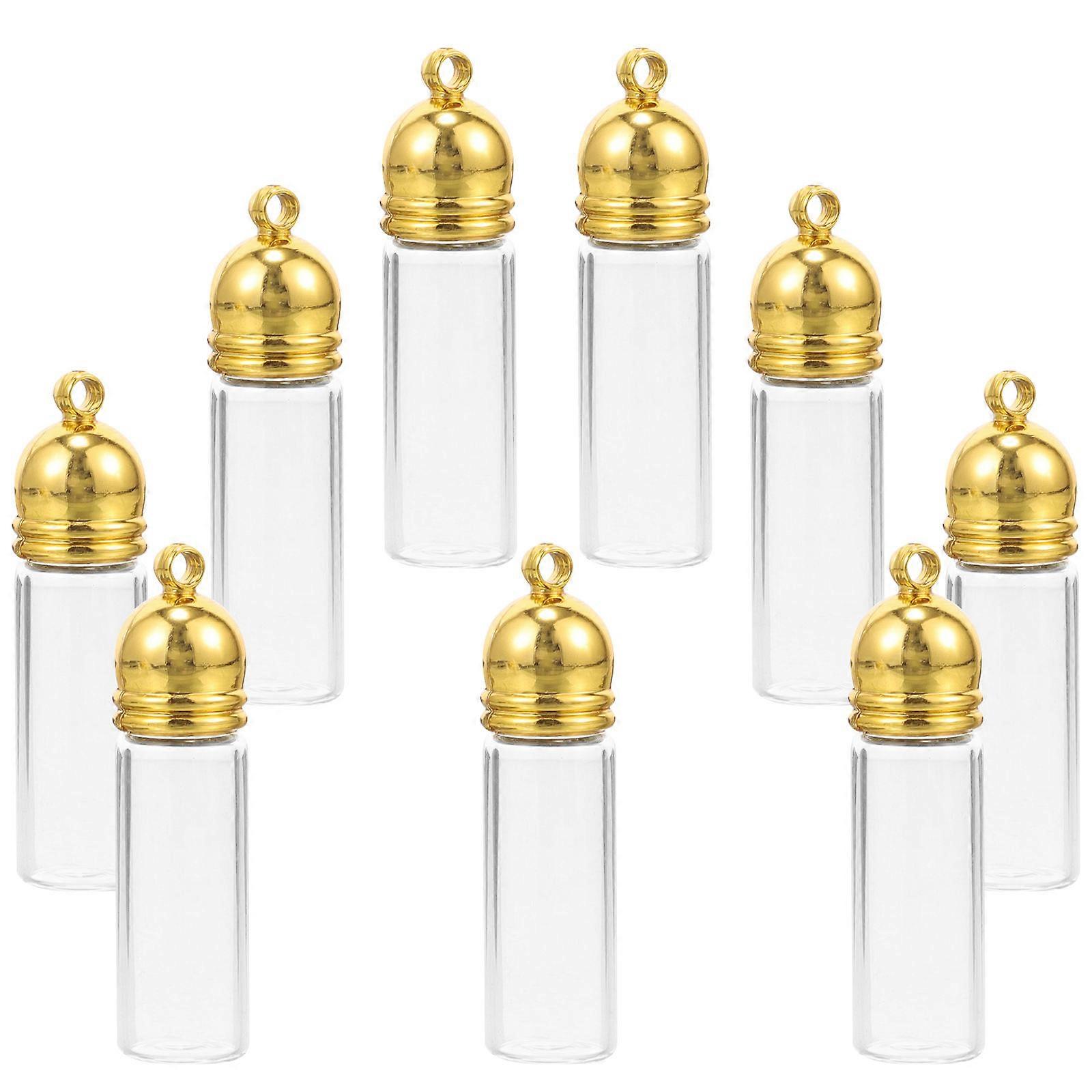 Glass Bottles Wish Mini Bottles for DIY Crafts 20Pcs Small Golden Jars