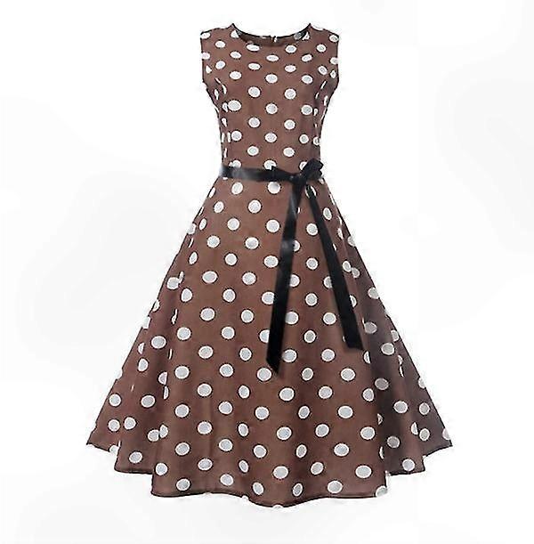 Vintage-Inspired Women's Dress with Belted Waist and Flared Silhouette for Elegant Style
