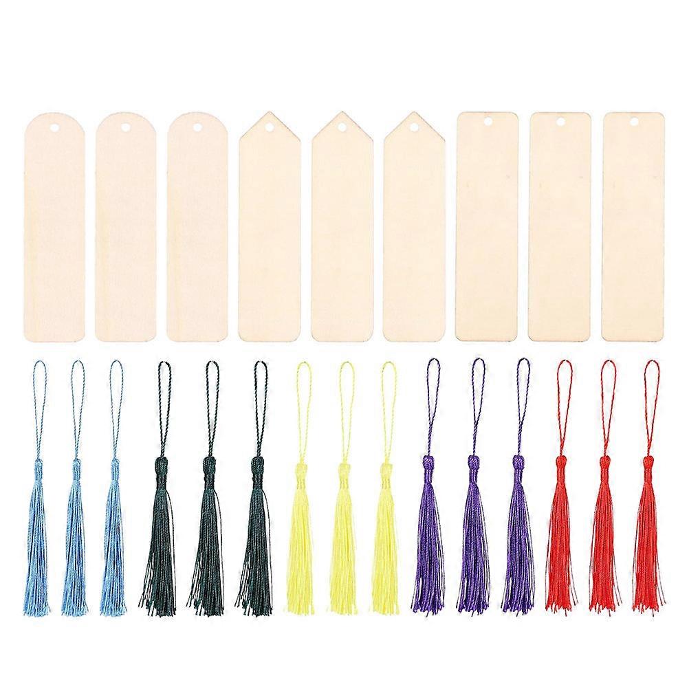 Wooden Bookmark Blank for Reading Use 5Sets Unfinished Wood DIY Tags