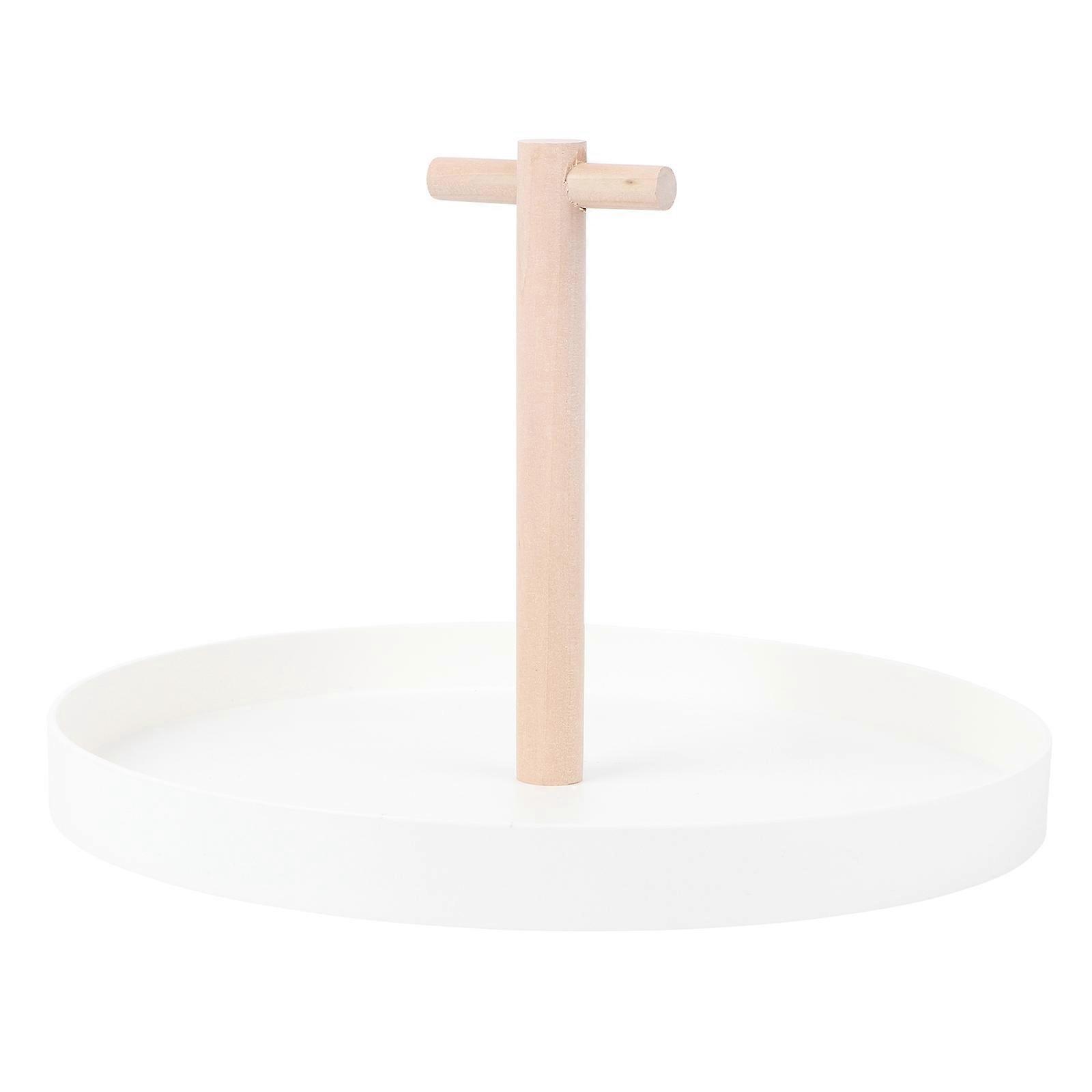 White Round Tray 2Pcs Storage Solution with Handle for Bedroom and Home Interior Decoration