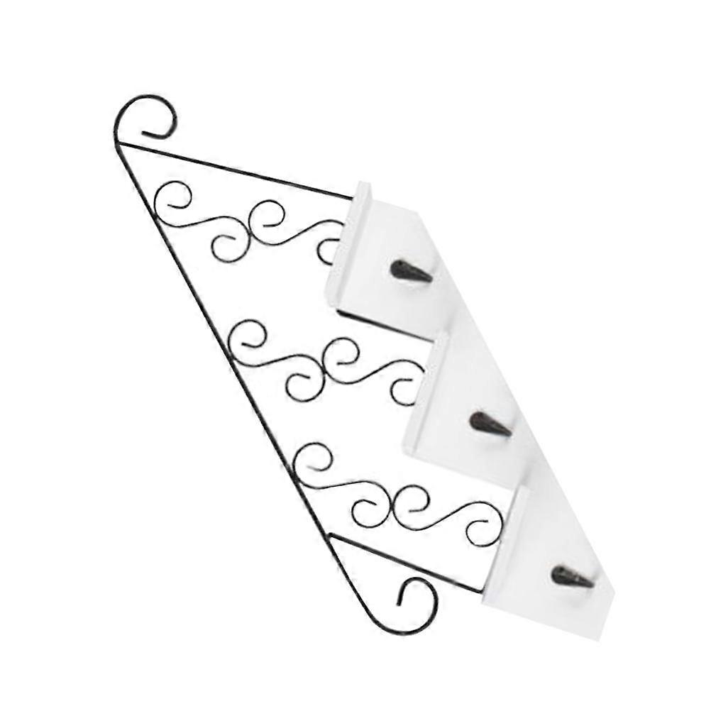 Wall-Mounted Flower Rack Iron Art Hanging Rack for Storage Use White