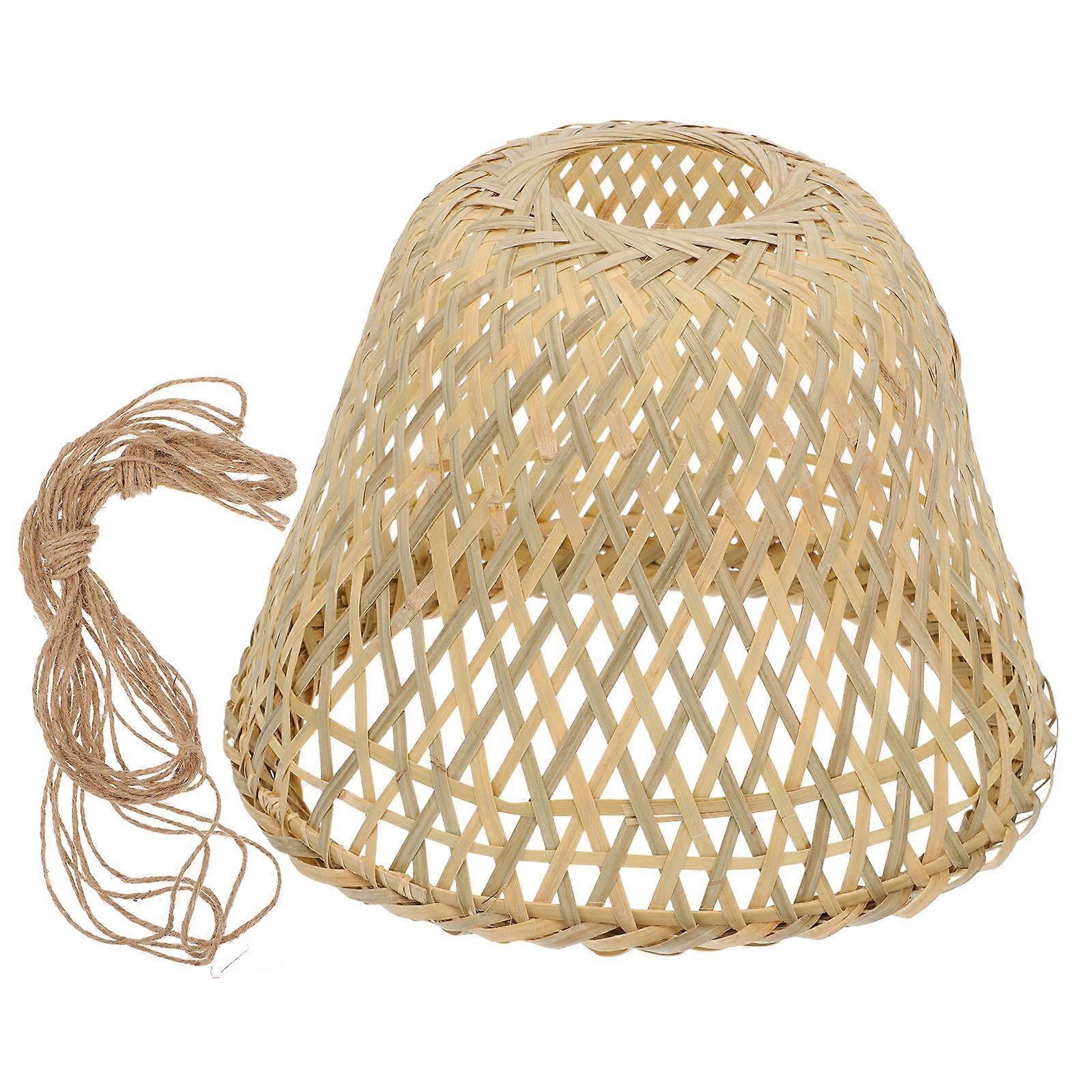 Woven Bamboo Lampshade Decorative Hanging Lamp 1Set for Home Use