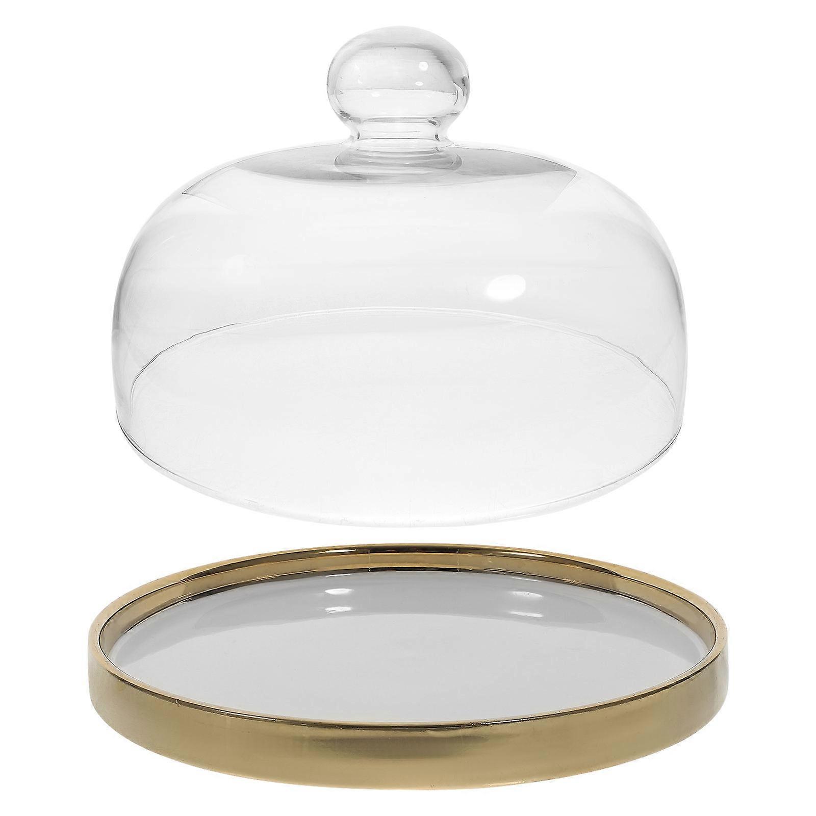 Transparent Dome Cover Cake Dome With Stand Round Shape Tableware Baking Supplies Displaying Food 1 Set