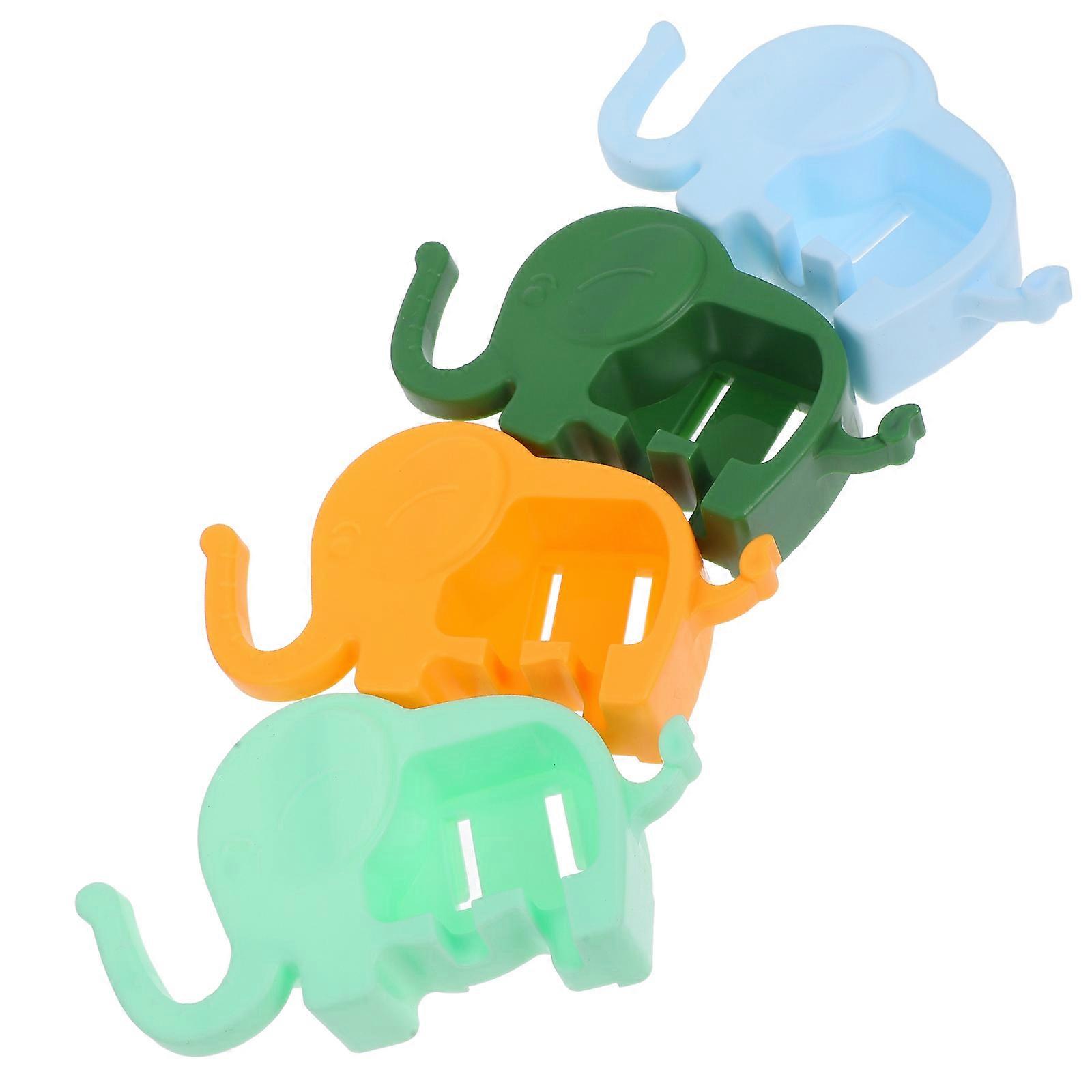 Adhesive Toothbrush Storage Rack Assorted Color for Bathroom Use 5.5X2.8in Cute Elephant Shape Easy to Clean 12Pcs