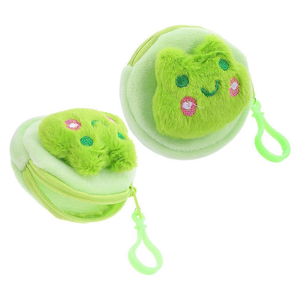 Mini Plush Coin Purse for Storage with 10Pcs Cartoon Earphone Pouches