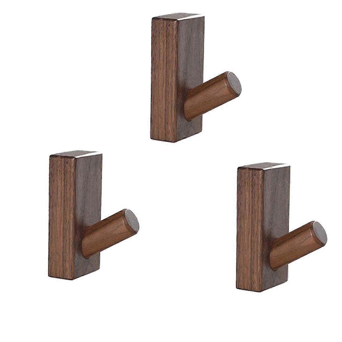Simple Solid Wood Hooks Clothes Hangers Bathroom Wall Hooks B