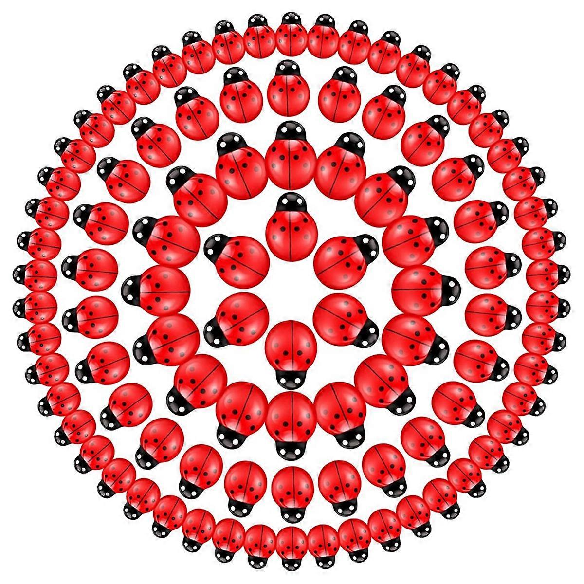 100 Pcs Mini Resin Insect, Tiny Resin Ladybugs Decor Plastic