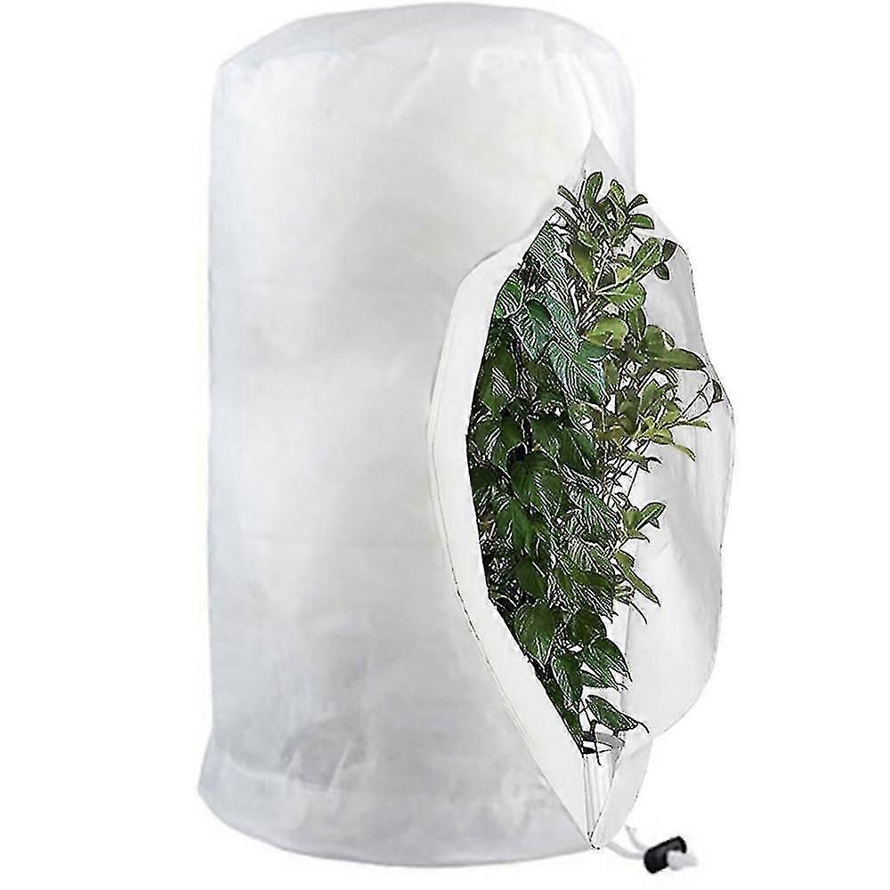 1 stk frostsikringsposer for planter, gjenbrukbart plantebeskyttelsesdeksel med snor, hagefleeceposer vinter