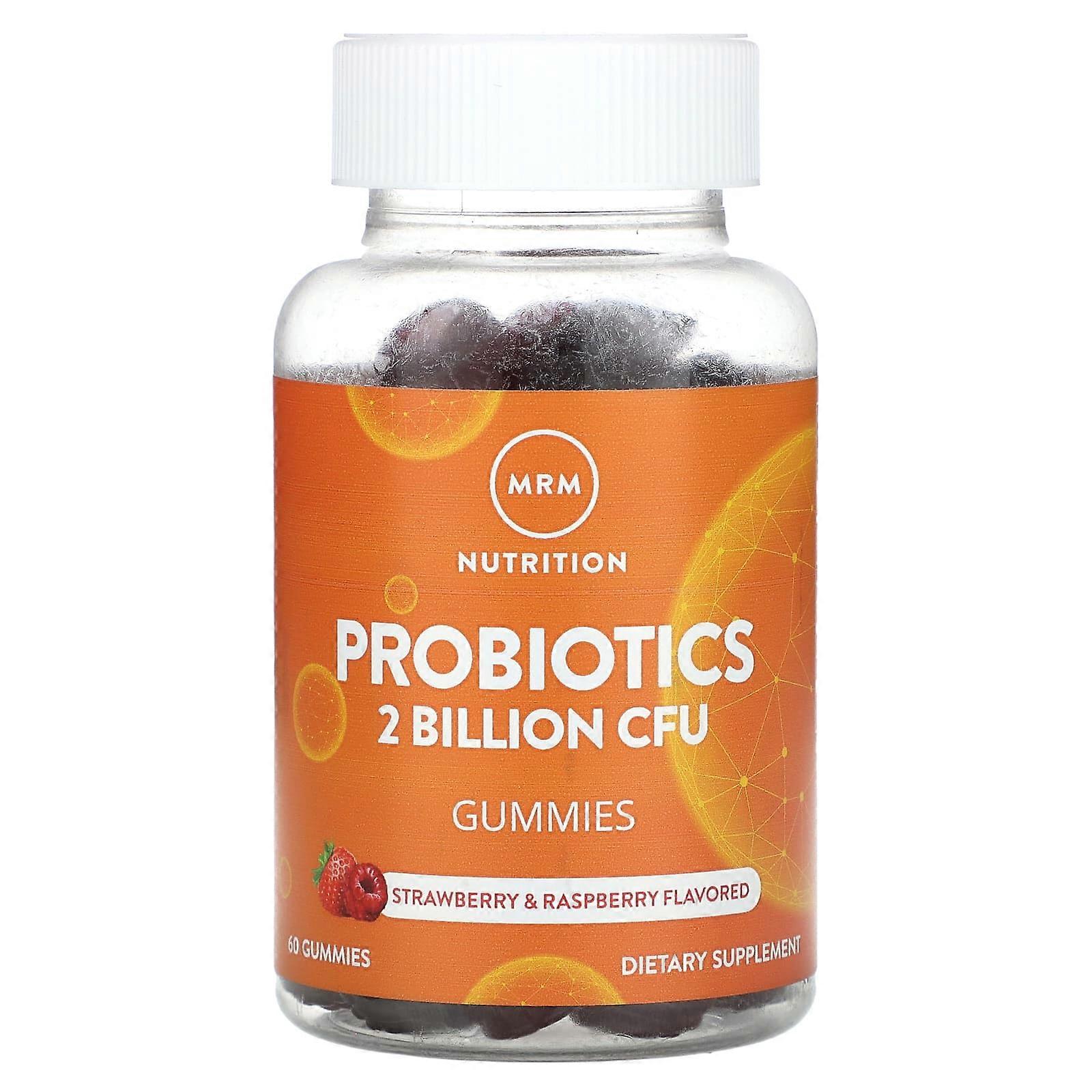 Probiotics Gummies, Strawberry & Raspberry, 2 Billion, 60 Gummies (1 Billion CFU per Gummy)