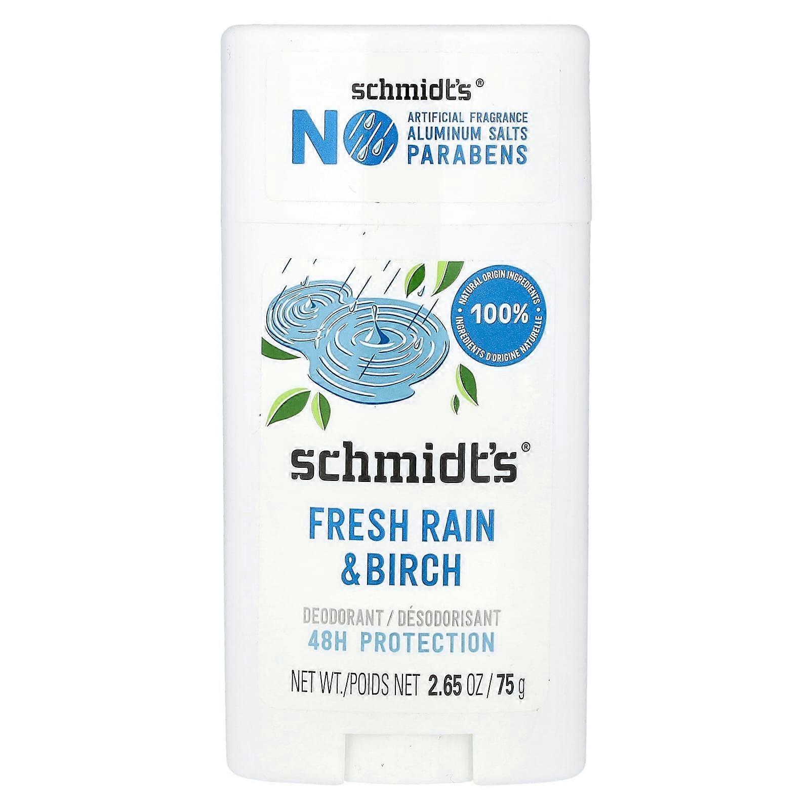 Deodorant, Fresh Rain & Birch, 2.65 oz (75 g)
