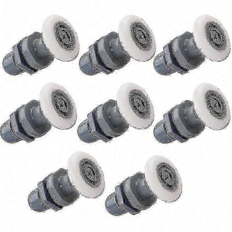 8 Pcs 19mm Sliding Shower Door Rollers for Glass Bathroom Doors - Replacement Rollers