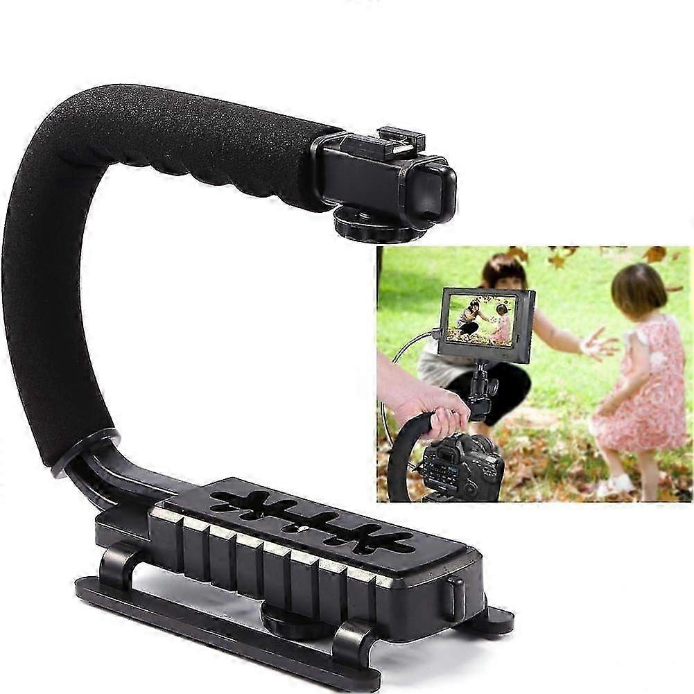 Video Action Stabilizer Handle C-Shaped Bracket for DSLR Cameras Handheld Black Super Handle Compatible with GoPro