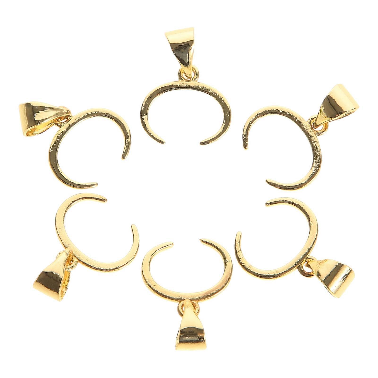 6 Pcs Cow Nostril Button Pendant Clasps Necklaces Accessories for Inclined Hole Buckle Multipurpose Connector