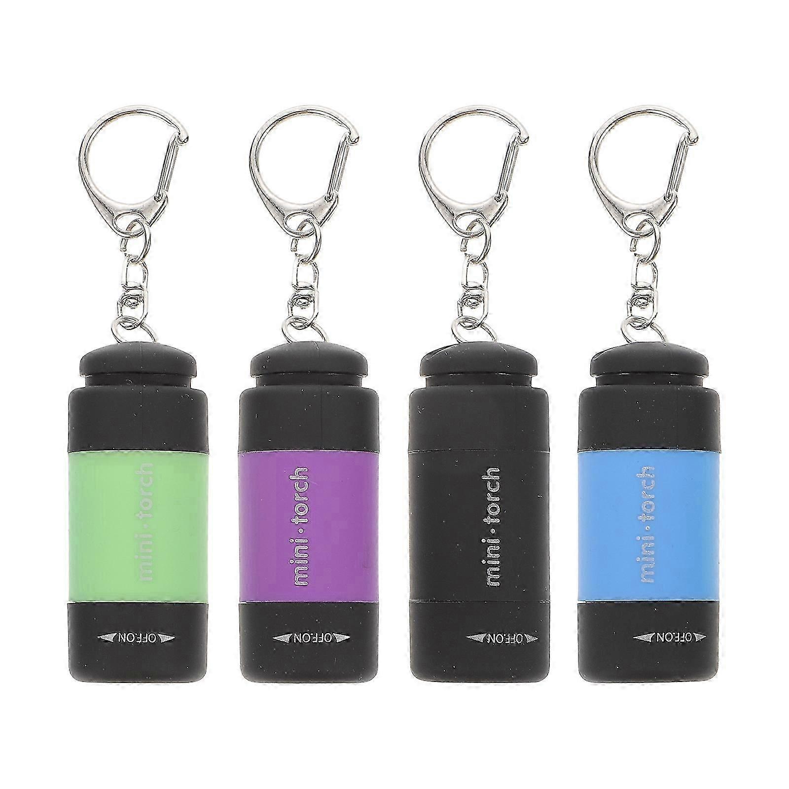 4pcs Mini Keychain LED Flashlight USB Torch Rechargeable Key Ring Flashlights